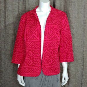 Coldwater Creek Red Tribal Print Blazer Size 1X